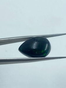 Opale noire fumée de qualité supérieure, opale naturelle de feu, taille poire, pierre brute 7,95 carats 14x19,70 MM pour la fabrication de bijoux - Product Image 2