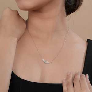 Collar con Colgante de Diamante Cultivado en Laboratorio de Oro Blanco de 14K, 1.05 CT, Certificado IGI, Corte Marquesa, Regalo de Compromiso Vintage para Mujer - Product Image 3