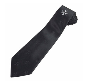 Corbata Masónica de Lujo de la Orden de Malta, Negra, Personalizada, para Ceremonias - Product Image 1