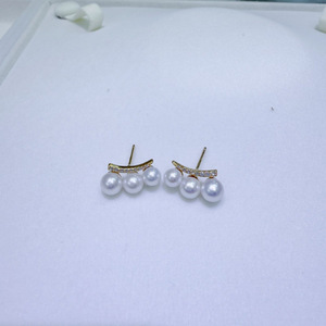 Pendientes de Perlas de Agua Dulce Naturales de Zhuji de 4-6 mm, Aurora Impecable, Multi-Perlas, Plata Pura, Producto Famoso en Internet, Venta al por Mayor - Product Image 2