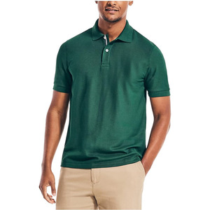Polo vert foncé pour homme – T-shirt classique décontracté à manches courtes en coton - Product Image 1