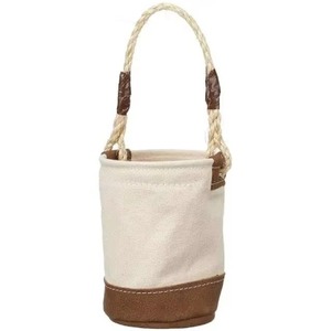 Canvas Cylindrical Heavy Duty Waterproof Power Tool Bag Hard Bottom Toilet Bucket Electrician High-Altitude Worker Hanging Bag - Product Image 2