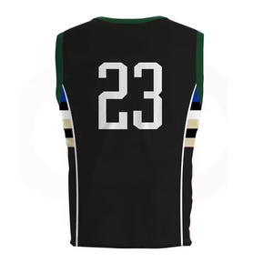 Maillot de basket-ball unisexe noir numéro 23, imprimé par sublimation, débardeur sans manches, respirant, séchage rapide, vêtements de sport en polyester - Product Image 1