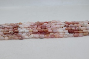 Cuentas de Ópalo Rosa Natural de Primera Calidad, Corte Ovalado, 8mm, 14 Pulgadas, Lisas, para la Elaboración de Joyería - Product Image 3