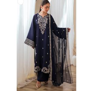 Vestidos de Mujer de Alta Calidad para Otoño e Invierno, Estilo Pakistaní e Indio, Formales, Casuales, para Fiestas, Nuevas Llegadas, Conjuntos de Salwar Kameez y Kurti de Organza - Product Image 5