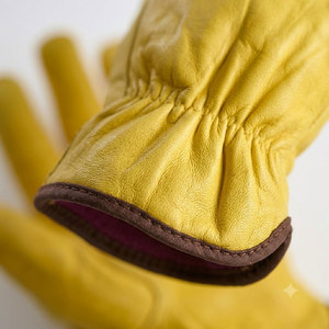Heavy Duty Cowhide Grain Leather <b>Driver</b> <b>Gloves</b> Industrial Safety Hand Protection Anti-Cut Function Soft Comfortable Construction - Product Image 4