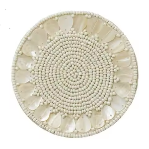 Handmade Seed <b>Beads</b> Coaster Elegant Embroidery Home Decor Modern Beaded Embroidery Coaster <b>Set</b> For Coffee Table Style - Product Image 6