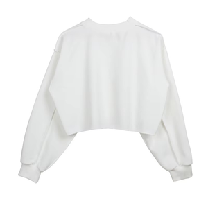 Top Corto con Capucha para Mujer, Transpirable, Tejido, Venta al Por Mayor OEM, Ropa Casual, Tallas Grandes, 100% Algodón, Color Liso - Product Image 2