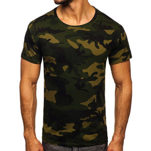 T-shirt col rond respirant anti-plis imprimé par sublimation personnalisé de haute qualité 100 % coton et polyester pour homme - Product Image 1