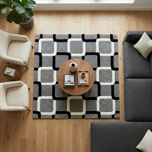 Luxury Soft Shaggy Geometric Handtufted Carpet Modern <b>Floor</b> Rug Anti Slip Area Rug for Home Living Room Bedroom Office Hotel Use - Product Image 5