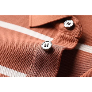 Chemise décontractée à col boutonné pour homme, rayée, à manches longues, en coton 100% respirant, tissée et délavée - Product Image 6