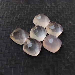 Cuarzo Rosa Natural, Corte Checker Cuadrado, Gema en Forma de Cojín, Piedra Suelta Calibrada para Joyería - Product Image 5