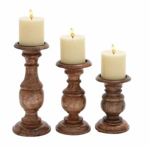 Portavelas Decorativo Redondo de Madera para Uso en Interiores y Exteriores, Ideal para Decoración de Bodas, Fiestas y San Valentín - Product Image 2