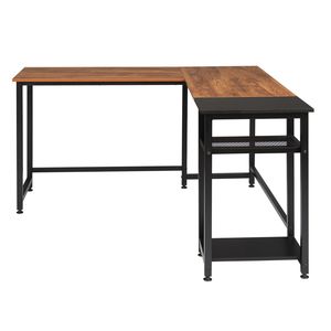 Scrivania per Computer Retrò Colorata e Nera 140cm, in Truciolato con Rivestimento in Triamina, a Forma di L ad Angolo Retto, Stile Vintage - Product Image 5