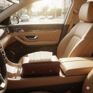 Boîte à mouchoirs et porte-serviettes en cuir véritable fait main, luxe moderne, pour la maison, la cuisine, la voiture, la décoration de table - Product Image 5