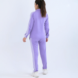 Women's Purple Tracksuit Full Zip Sporty Jogging Suit Solid Color Side Pockets Breathable Polyester/Cotton Autumn Casual Wear - Product Image 2