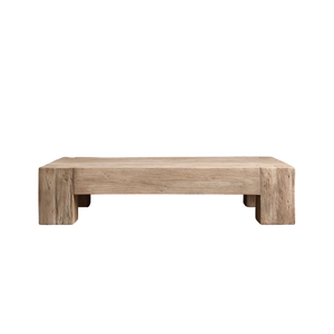 Modern Rustic Solid Teak Wood <b>Coffee</b> <b>Table</b> Handmade with Natural Texture and Chunky <b>Leg</b> Design Living Room Furniture - Product Image 1