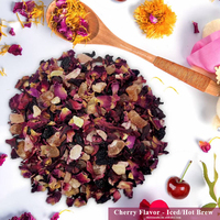 Mélange de cerises et de roses |   Thé Royal Fruité Ananas, Raisins, Pêche, Myrtille – Infusion Chaude/Froide pour Salons de Thé |   Sachets de thé OEM/Emballage