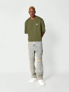 Camisetas de Hombre al por Mayor, 100% Algodón, 300GSM, Felpa Francesa Gruesa, Corte Holgado y Cuadrado, Estilo Urbano, Proveedor en EE. UU. - Product Image 1