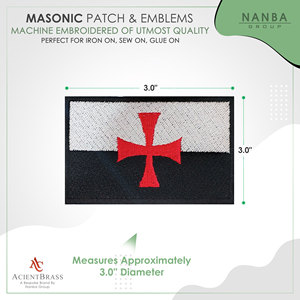 Embroidered Knights Templar Battle Flag Patch, Often Used Tactical Or Morale Patch For Clothing And Gear - Product Image 3