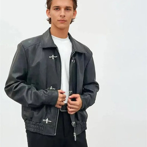 Comfortex International Customizable Street Wear <b>Men</b> <b>Leather</b> <b>Jacket</b> Streetwear New Fashion Comfortable Genuine <b>Leather</b> <b>Jacket</b> - Product Image 4