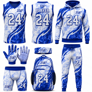 Conjunto de Uniforme de Fútbol 7V7 Personalizado, Jersey Sublimado, Sudadera con Capucha, Pantalones Deportivos, Mochila, Guantes, Pantalones Cortos de Compresión, Kit de Ropa Deportiva - Product Image 1