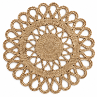 Natürlicher Jute-Teppich Handgeflochten Modernes Geometrisches Muster Waschbar Gummierte Rückseite Schlafzimmer-Bodenteppich