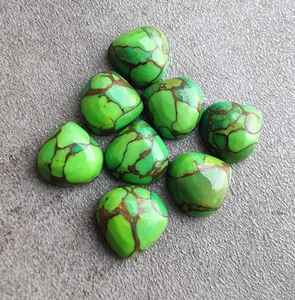 Turquoise Verte Naturelle en Forme de Cœur, Cabochon Calibré, Pierre Précieuse Libre pour Bijoux, Pierre de Guérison en Cristal - Product Image 3