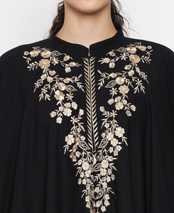 Wholesale Women Abaya Kaftan Dress Handmade Turkish Floor Length Long Sleeve Soft Breathable Polyester Floral Loose Fit - Product Image 3