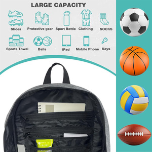 Sacs à dos de football personnalisés respirants avec fermeture éclair pour l'entraînement des équipes de soccer, équipement de joueur, OEM, exportateur pakistanais, fabricant en gros - Product Image 3