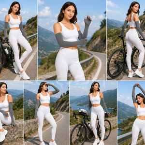 Unisex Fingerless <b>Arm</b> <b>Sleeve</b> Gloves UV Protection Long <b>Compression</b> Gloves For Cycling, Driving, Sports And Sun Protection - Product Image 6