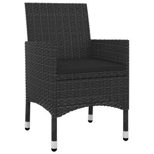 Set da pranzo in 5 pezzi in Poly Rattan e vetro con comodi cuscini mobili da esterno per un'elegante esperienza culinaria - Product Image 3