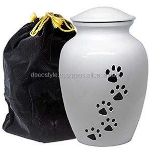 Blue Adult Cremation Urn With Velvet bag - Product Image 1