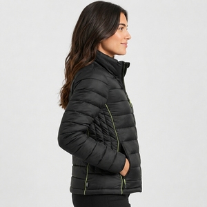 Premium Women Puffer <b>Jacket</b> Anti Wind Heated Insulated Stand Collar Durable Stitch Custom Branding Export Women Puffer <b>Jacket</b> - Product Image 4