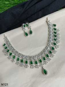 Premium Indian Bridal CZ Jewelry Sets Rectangular Pink Stone <b>Statement</b> <b>Necklace</b> with Elegant Teardrop Hanging Earrings Wholesale - Product Image 5