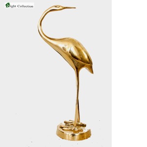 Grue jardin décoration métal laiton décoratif grue Figure or décoratif laiton grue décor à la maison article Antique laiton chiffres - Product Image 6