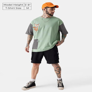 Ropa Camiseta con estampado personalizado Algodón DTG Estampado Moda Retro fuera del hombro Boxy Street Heavyweight Hombres camiseta - Product Image 1