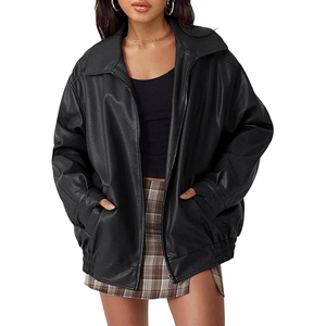 Veste en cuir pour femme confortable et coupe-vent, fabriquée avec du cuir de vachette de qualité supérieure, matière douce et confortable. - Product Image 3