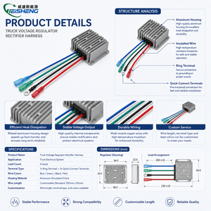 12V 20A Regulator Tegangan Rectifier Wire Harness Aluminium Heat Sink Pengatur Pengisian Daya untuk Go Kart Sepeda Motor Mesin Kecil - Product Image 3