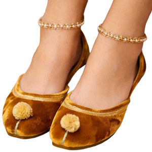 Vente directe d'usine, service OEM, chaussures Khussa pour femmes, fabrication sur mesure, semelle extérieure en cuir antidérapante de haute qualité, personnalisable, premium - Product Image 1