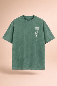 Camiseta de algodón verde personalizada, manga corta, estilo casual, con logo impreso en la parte delantera, transpirable, estilo jersey, 100% algodón vintage - Product Image 5