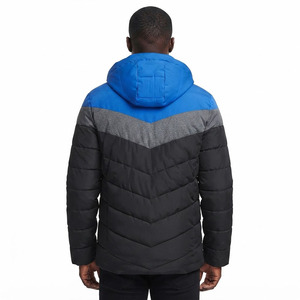 Veste matelassée à capuche haut de gamme pour homme, style color block, manteau d'hiver chaud et épais, parka d'extérieur coupe-vent, mode décontractée - Product Image 5