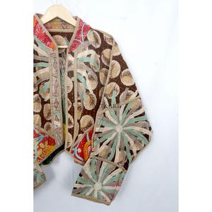 Wholesale 100% Cotton Designer <b>Kantha</b> <b>Jacket</b> MultiColor Ethnic Style Embroidery with open closure Handmade Vintage <b>kantha</b> <b>jacket</b> - Product Image 3