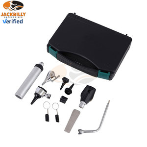 Ensemble d'otoscope et d'ophtalmoscope vétérinaire en acier inoxydable, instrument de diagnostic médical ORL manuel, éclairage à fibre optique pour animaux - Product Image 6