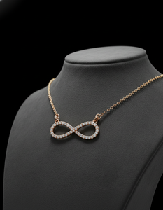 Zyorio Jewels Charming Luxury Infinity Diamond <b>Pendant</b> <b>Necklace</b> 925 Sterling Silver <b>Rose</b> <b>Gold</b> Plated for Women Wedding Gift - Product Image 2