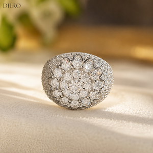 925 Sterling <b>Silver</b> Prong Setting Round Diamond Moissanite Hip Hop Wedding Iced <b>Ring</b> for <b>Men</b> - Product Image 1