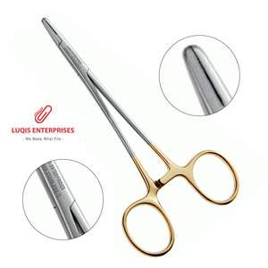 Portaagujas Baumgartner de Carburo de Tungsteno con Mordazas Serradas de 14 cm, Instrumento Quirúrgico de Acero Inoxidable, Reutilizable y Autoclavable - Product Image 1