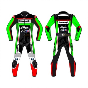 Traje de Motociclismo Rawasaki para Hombre, de Cuero Vacuno/Canguro, Mono de Carreras, con Protección OEM CE - Product Image 1