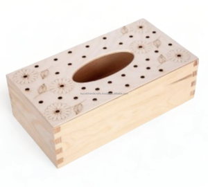 Eco-Friendly Bamboo Tissue Box Holder <b>for</b> Bathroom <b>Vanity</b> or <b>Bedroom</b> Decor with Natural Look and Recyclable Wooden Finish - Product Image 4