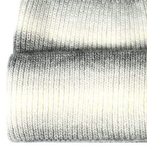 Unisex Knit Beanie Hat Color Blocking White Gray Acrylic <b>Winter</b> <b>Cap</b> Casual Style 56-58CM - Product Image 3